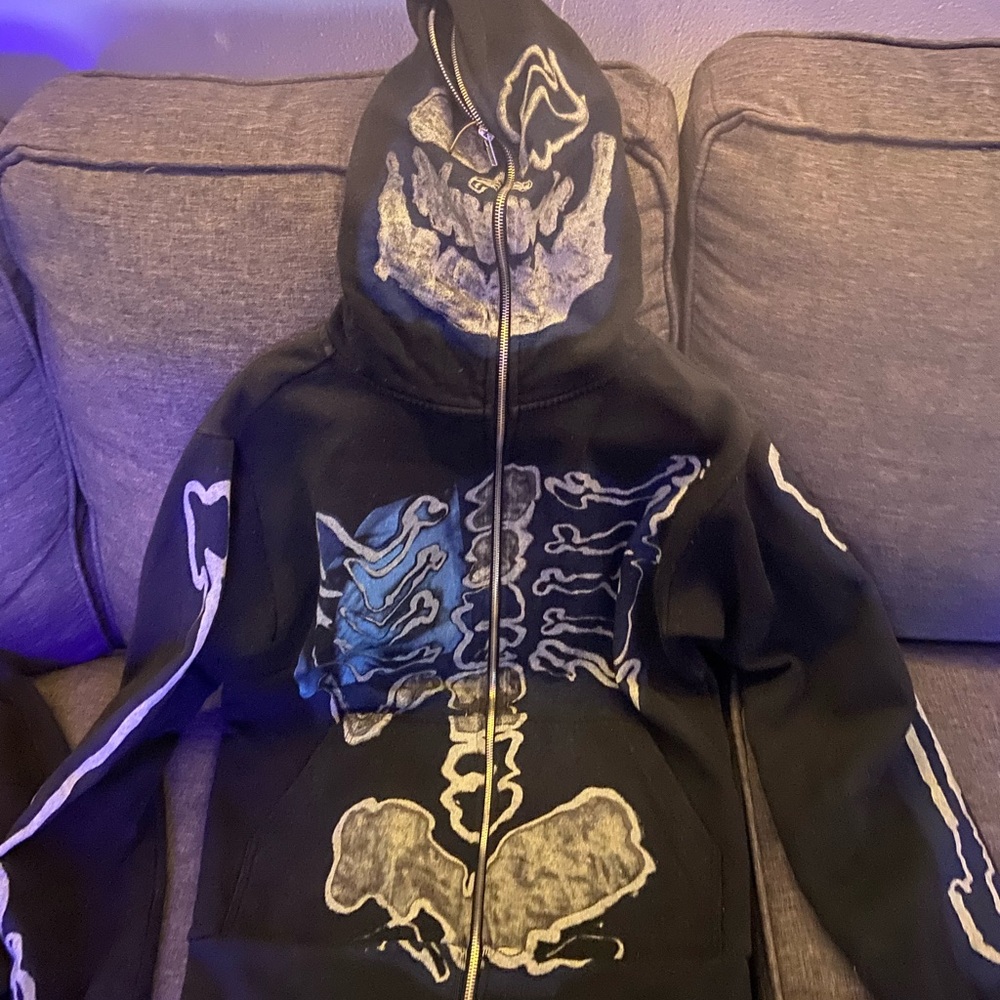 Black Skeleton Graphic Hoodie